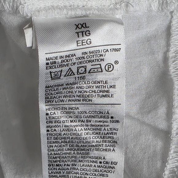 Old Navy XXL White Swiss Dot Button Front Blouse - Picture 6 of 7